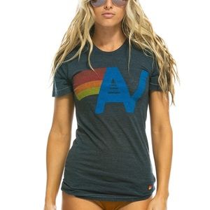 NWT Aviator Nation logo tee in charcoal